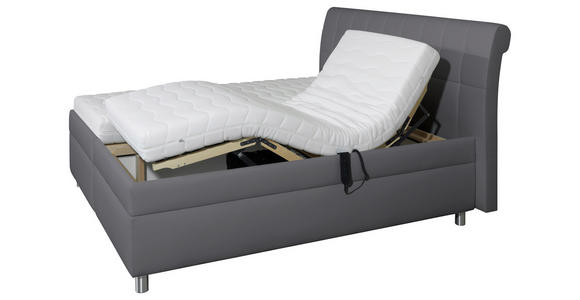 POLSTERBETT Matratze, gepolstertes Kopfteil, Lattenrost, Bettkasten, motorische Verstellbarkeit Anthrazit 200/200 cm  - Anthrazit/Silberfarben, KONVENTIONELL, Holz/Textil (200/200cm) - Esposa