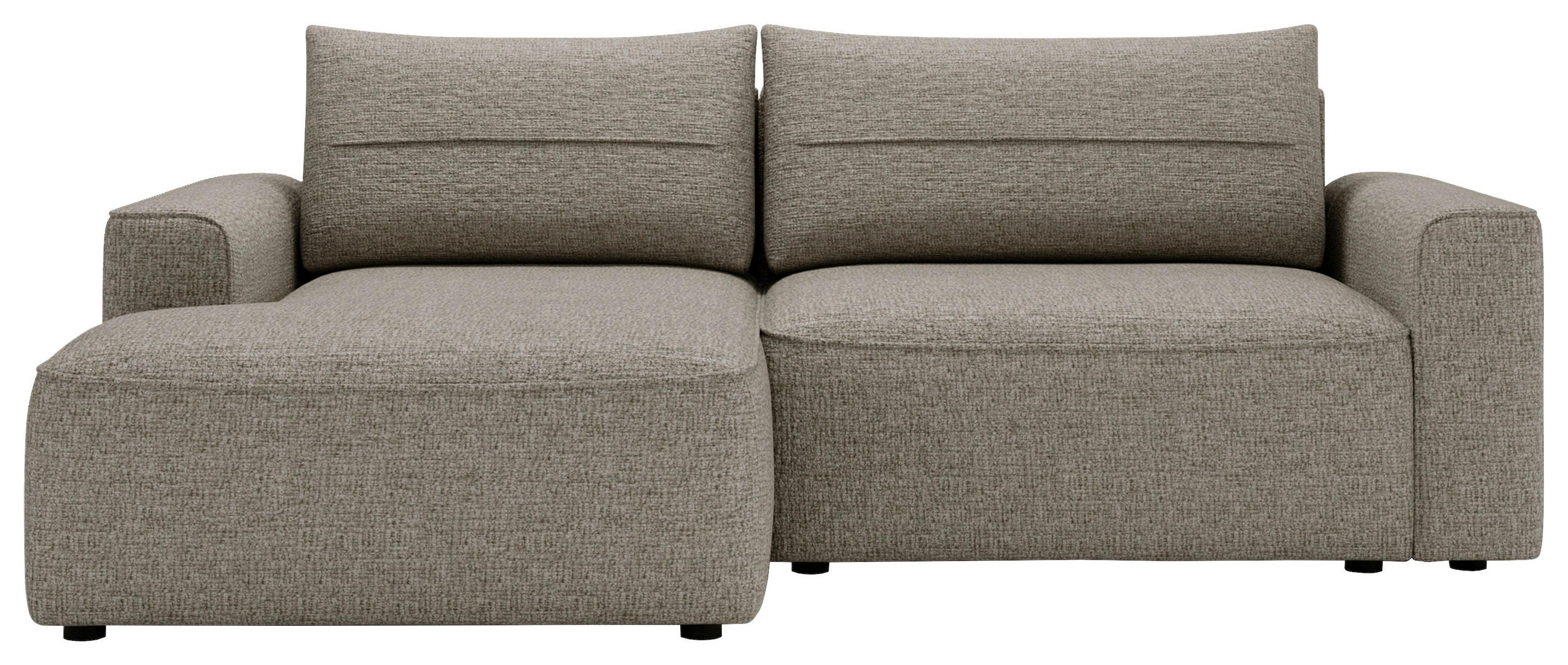 ECKSOFA Taupe Chenille  - Taupe/Schwarz, Design, Kunststoff/Textil (144/233cm) - Livetastic