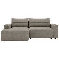 ECKSOFA in Chenille Taupe  - Taupe/Schwarz, Design, Kunststoff/Textil (144/233cm) - Livetastic
