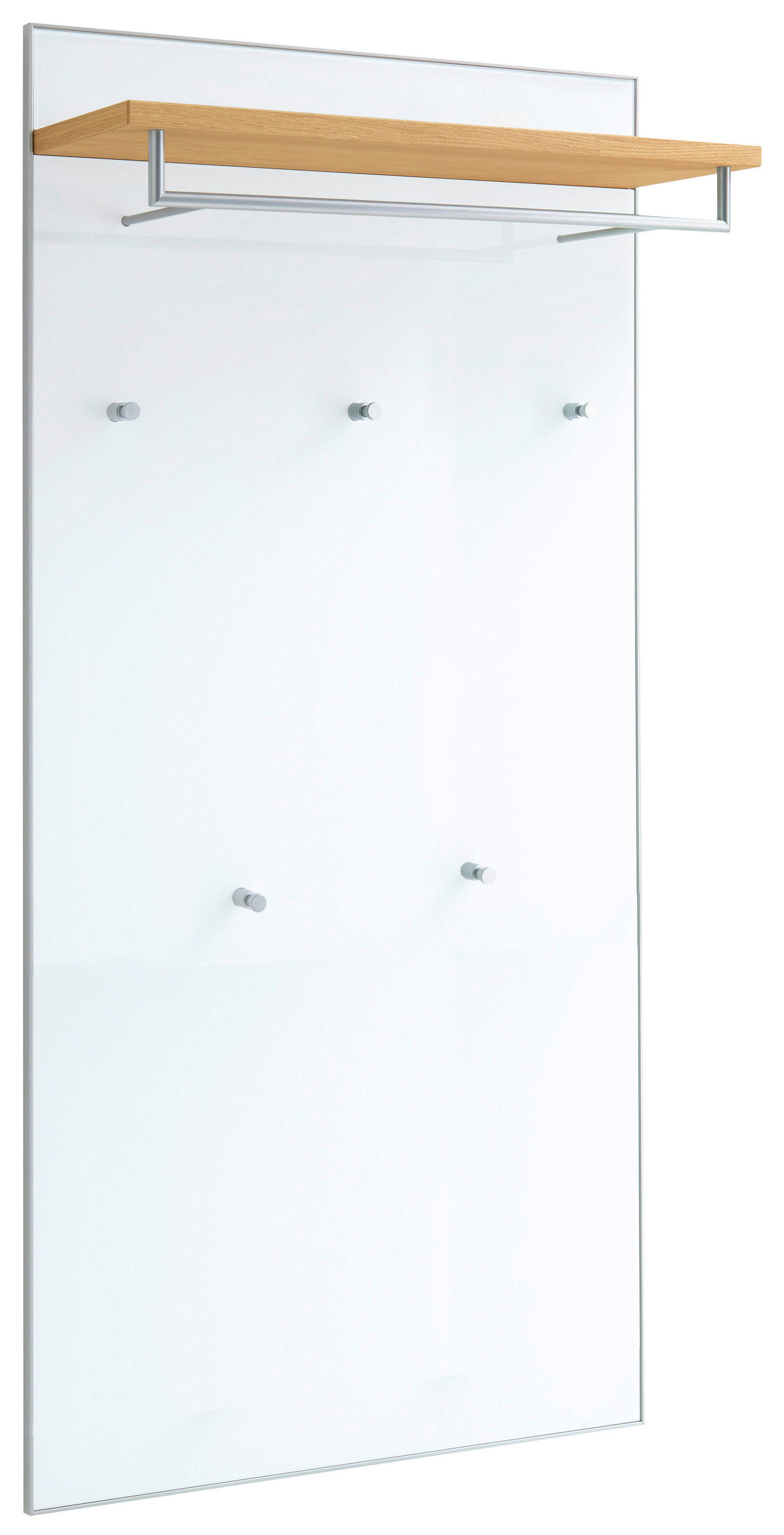 GARDEROBENPANEEL  in 80/170/27 cm  - Eiche Bianco/Weiß, Design, Glas/Holz (80/170/27cm) - Novel