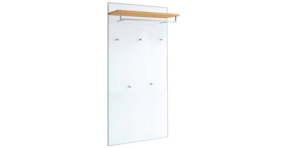 GARDEROBENPANEEL in 80/170/27 cm - Eiche Bianco/Weiß, Design, Glas/Holz (80/170/27cm) - Novel