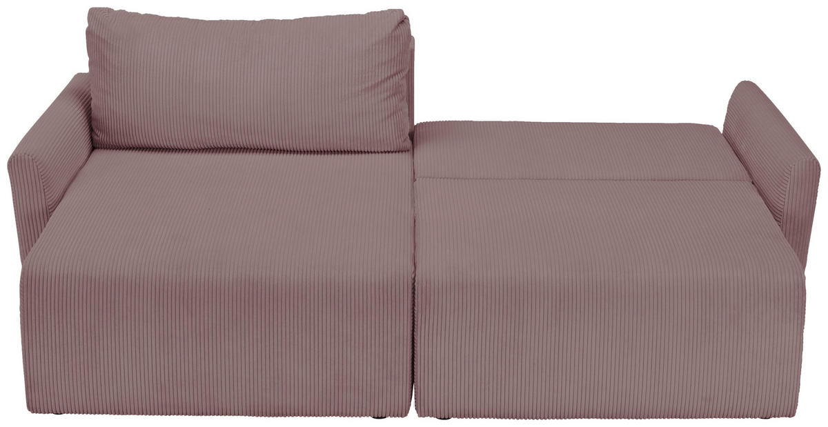 ECKSOFA Cord Altrosa  - Schwarz/Altrosa, Konventionell, Kunststoff/Textil (228/146cm) - MID.YOU