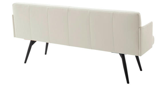 SITZBANK 207/85/69 cm Lederlook Weiß Metall  - Schwarz/Weiß, Design, Textil/Metall (207/85/69cm) - Johann Jakob