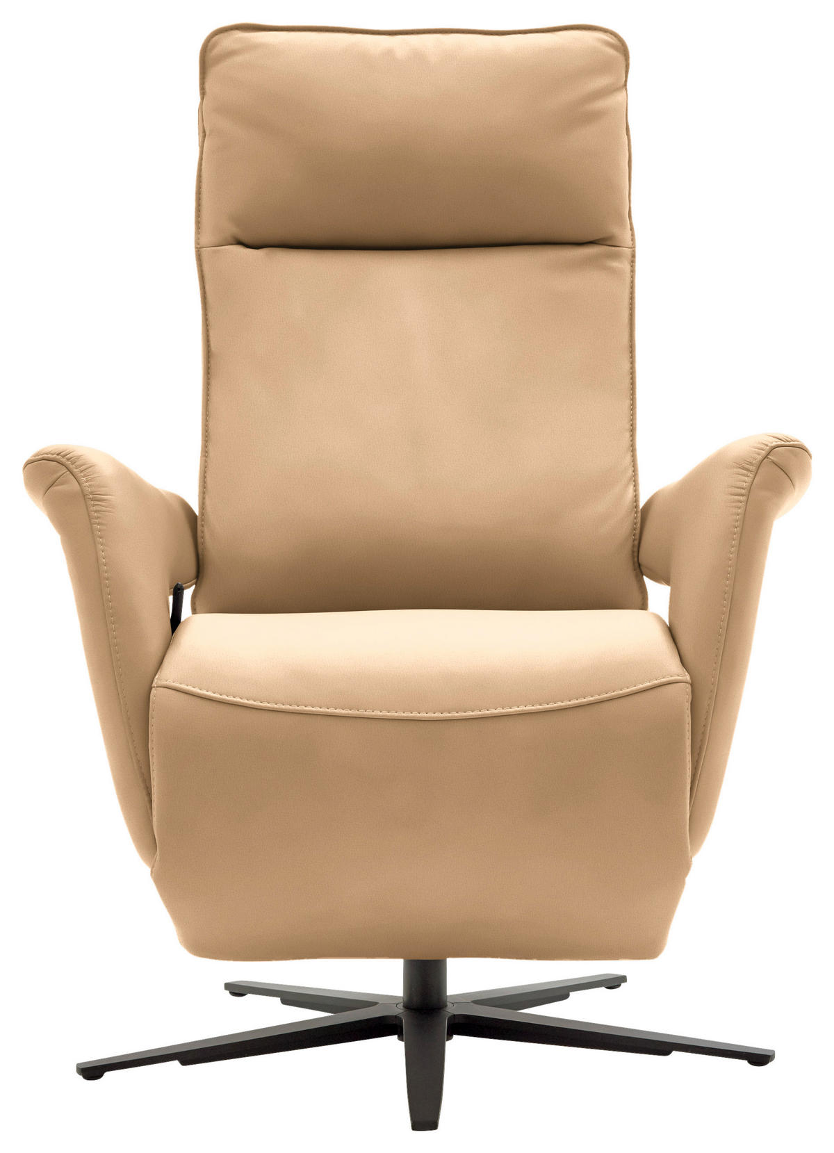 RELAXSESSEL in Leder Honig  - Schwarz/Honig, Design, Leder/Metall (83/116/87cm) - Valdera