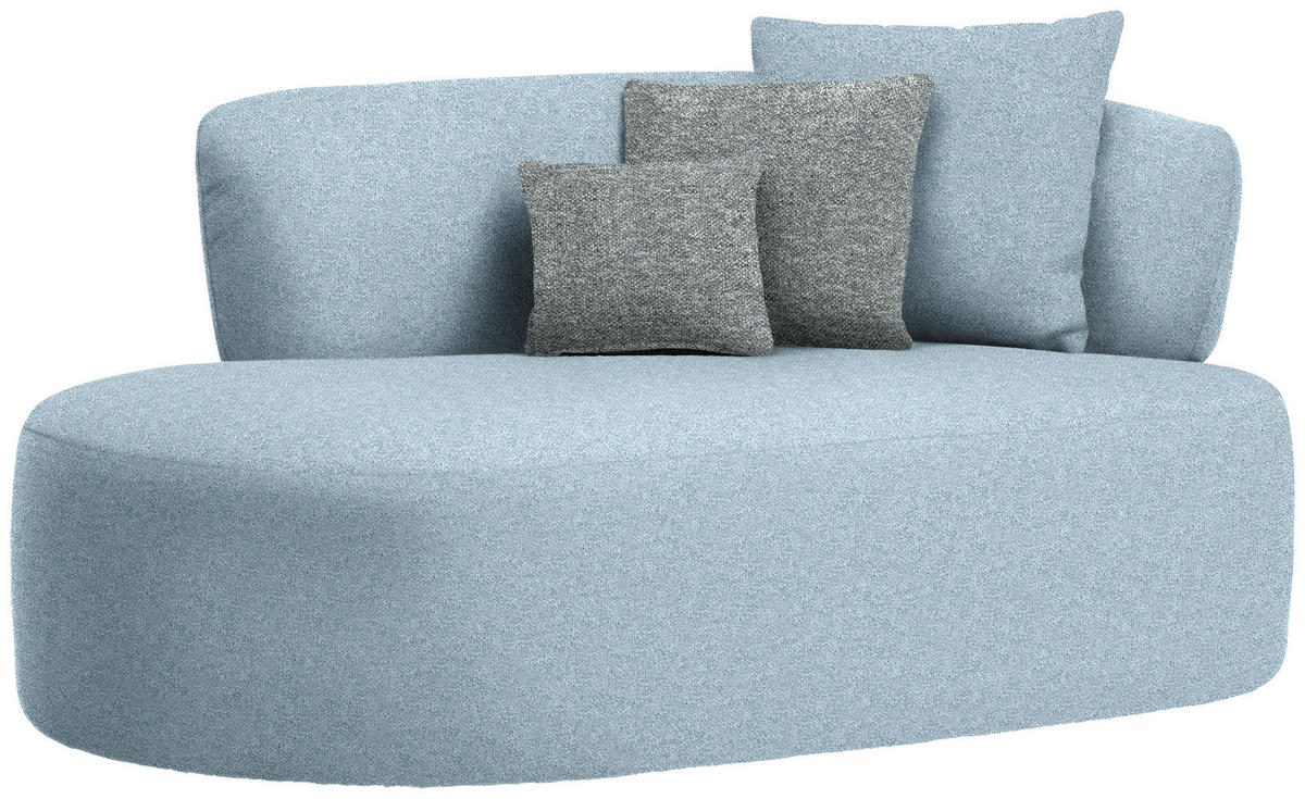 RÉCAMIERE  in Flachgewebe Blau, Grau, Grün  - Blau/Schwarz, MODERN, Kunststoff/Textil (166/86/105cm) - Hom`in