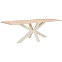 ESSTISCH 220/95/75 cm Echtholz  Holz rechteckig Creme, Eiche Bianco  - Eiche Bianco/Creme, LIFESTYLE, Holz/Metall (220/95/75cm) - Niels Andersson