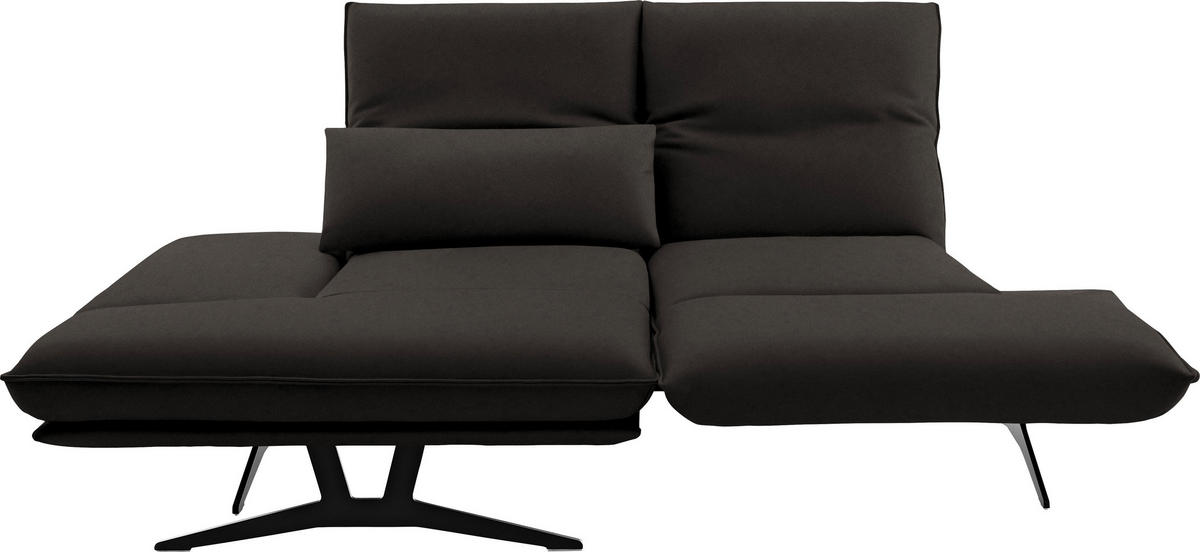 ECKSOFA in Echtleder Graubraun  130/210 cm  - Gelb/Graubraun, Design, Leder/Metall (130/210cm) - Dieter Knoll