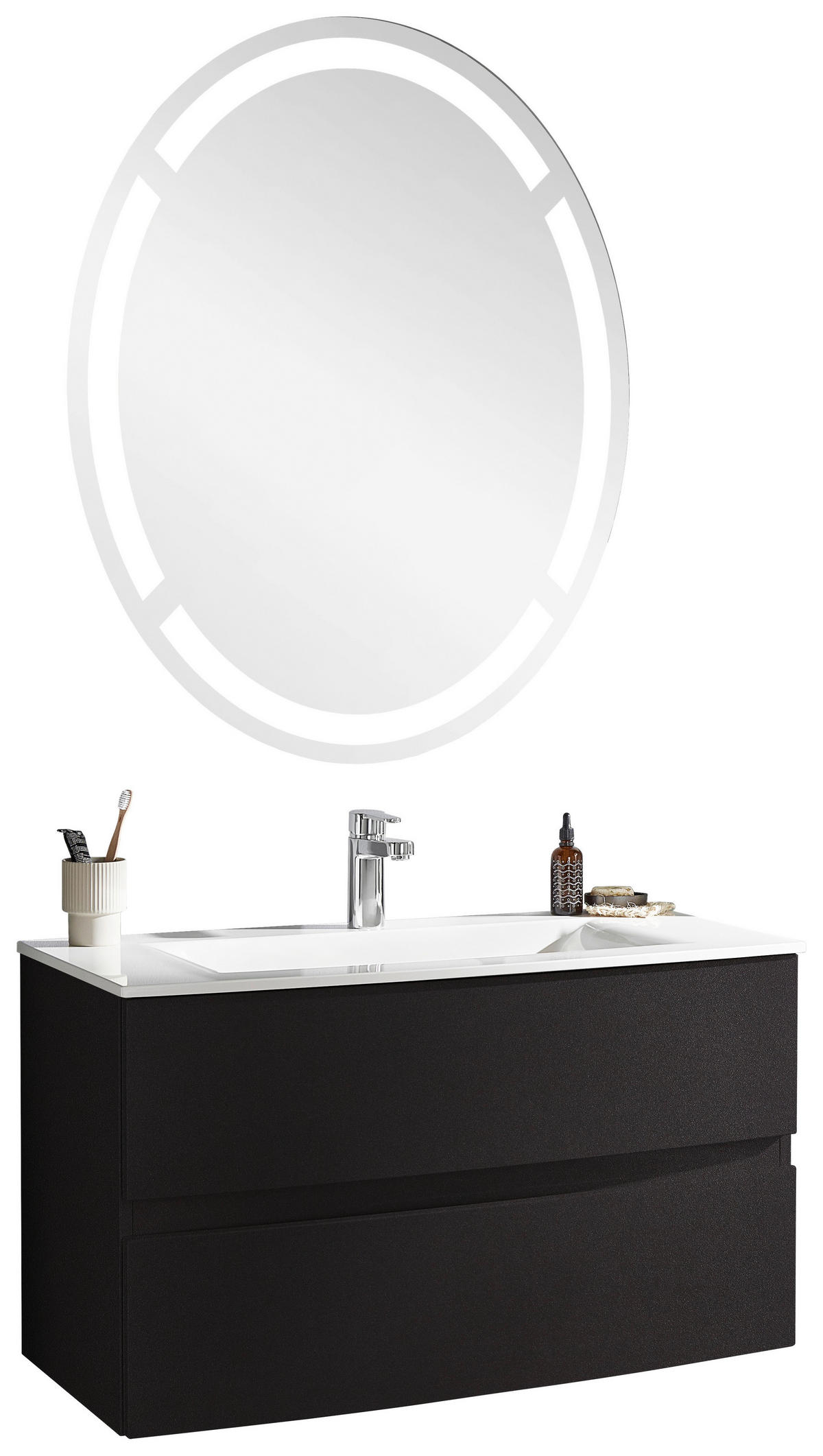 KOPALNICA  temno siva  - temno siva/bela, Design, kamen/leseni material (91,2cm) - Novel