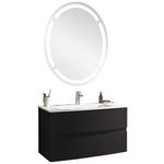 BADEZIMMER  in 91,2 cm  - Dunkelgrau/Weiß, Design, Holzwerkstoff/Stein (91,2cm) - Novel