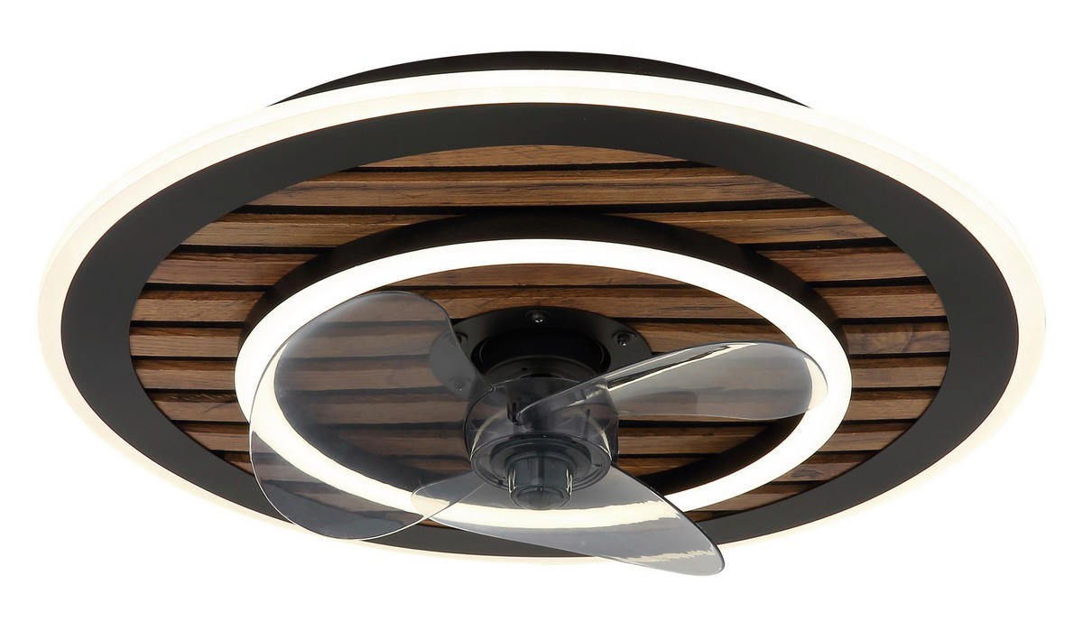 Deckenleuchte mit Ventilator TREVINO 49/13 cm   - Dunkelbraun/Opal, KONVENTIONELL, Kunststoff/Metall (49/13cm) - Globo