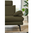 ECKSOFA in Echtleder Olivgrün  180/310 cm  - Schwarz/Olivgrün, Design, Leder/Metall (180/310cm) - Dieter Knoll