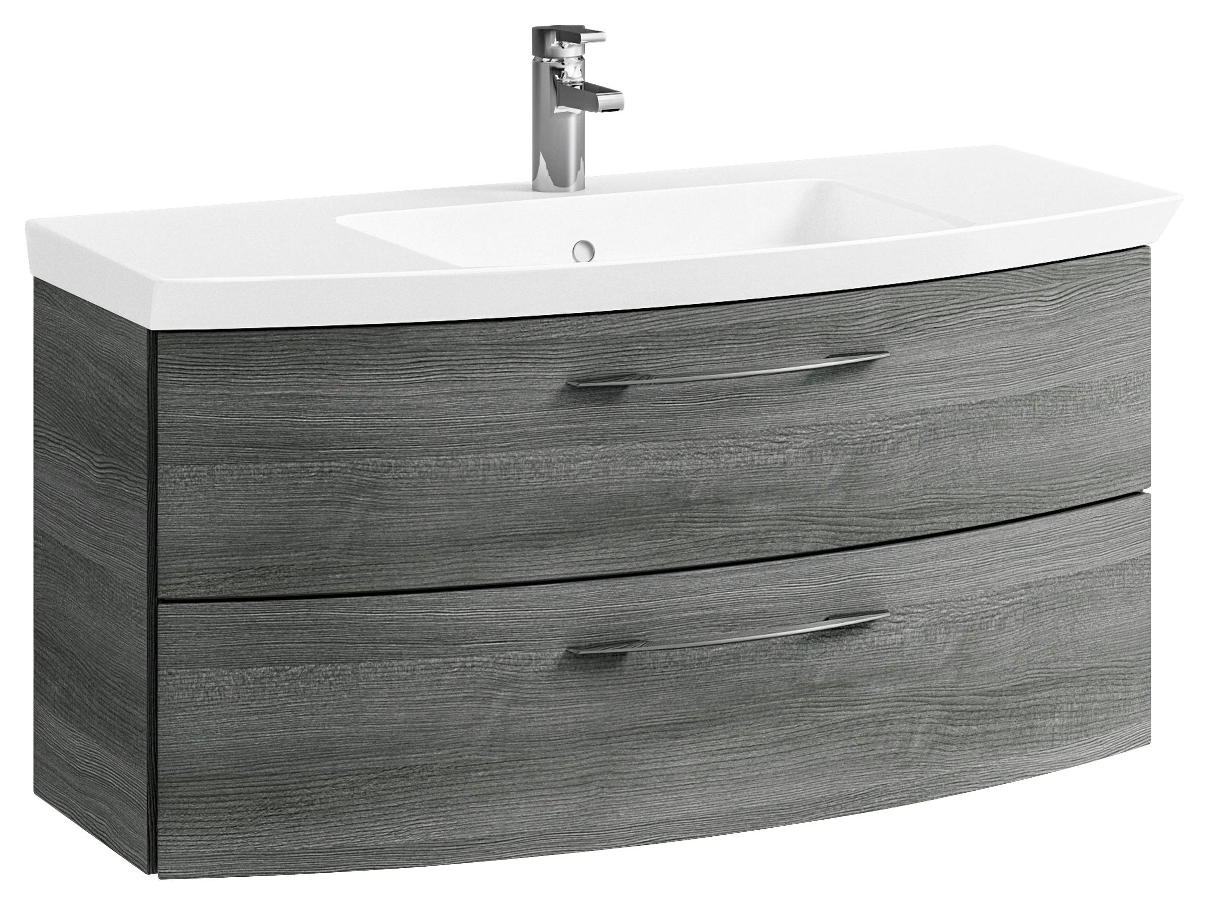 WASCHTISCHKOMBI 101 cm  - Chromfarben/Graphitfarben, KONVENTIONELL, Holzwerkstoff/Stein (101cm) - Pelipal