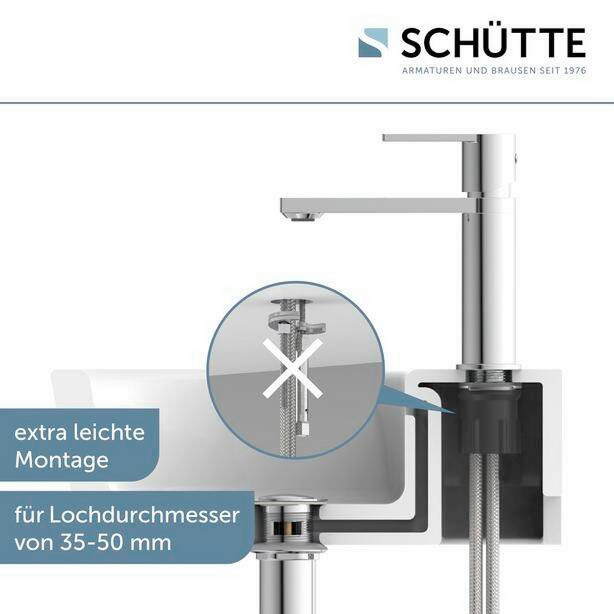 WASCHTISCHARMATUR 5/18/18 cm  - Chromfarben, Basics, Metall (5/18/18cm) - Schütte