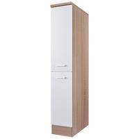 APOTHEKERSCHRANK 30/168,5/60 cm  in Weiß, Sonoma Eiche  - Alufarben/Weiß, KONVENTIONELL, Holzwerkstoff/Kunststoff (30/168,5/60cm) - FlexWell
