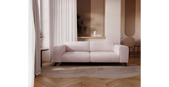 2-SITZER-SOFA Cord Creme  - Creme/Schwarz, KONVENTIONELL, Textil/Metall (207/75/104cm) - Carryhome