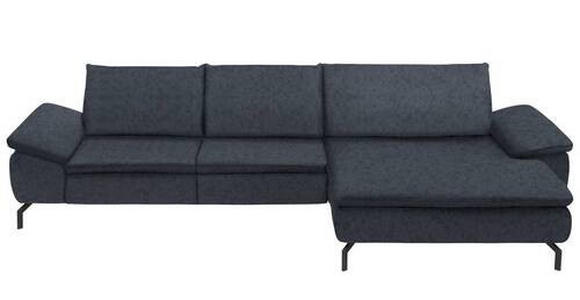 ECKSOFA Dunkelblau Mikrofaser  - Schwarz/Dunkelblau, Design, Textil/Metall (341/181cm) - Dieter Knoll