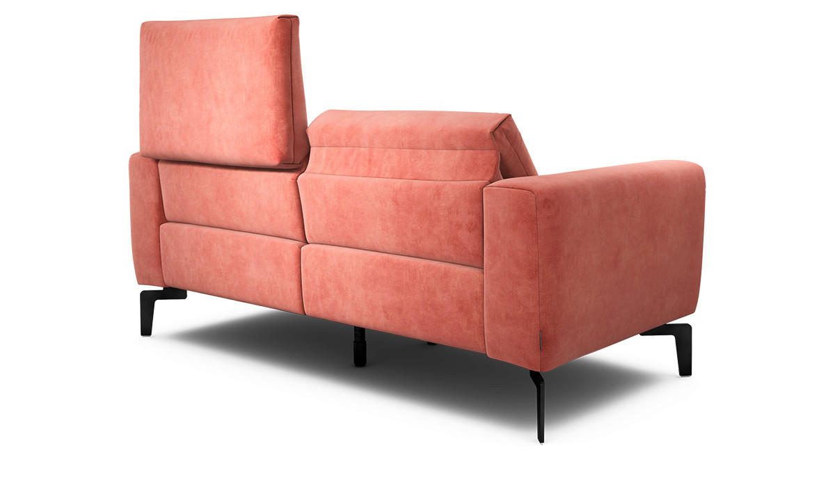 2-SITZER-SOFA COSY1 - Schwarz/Rosa, Design, Textil/Metall (180/86/86-94cm) - SENSOO