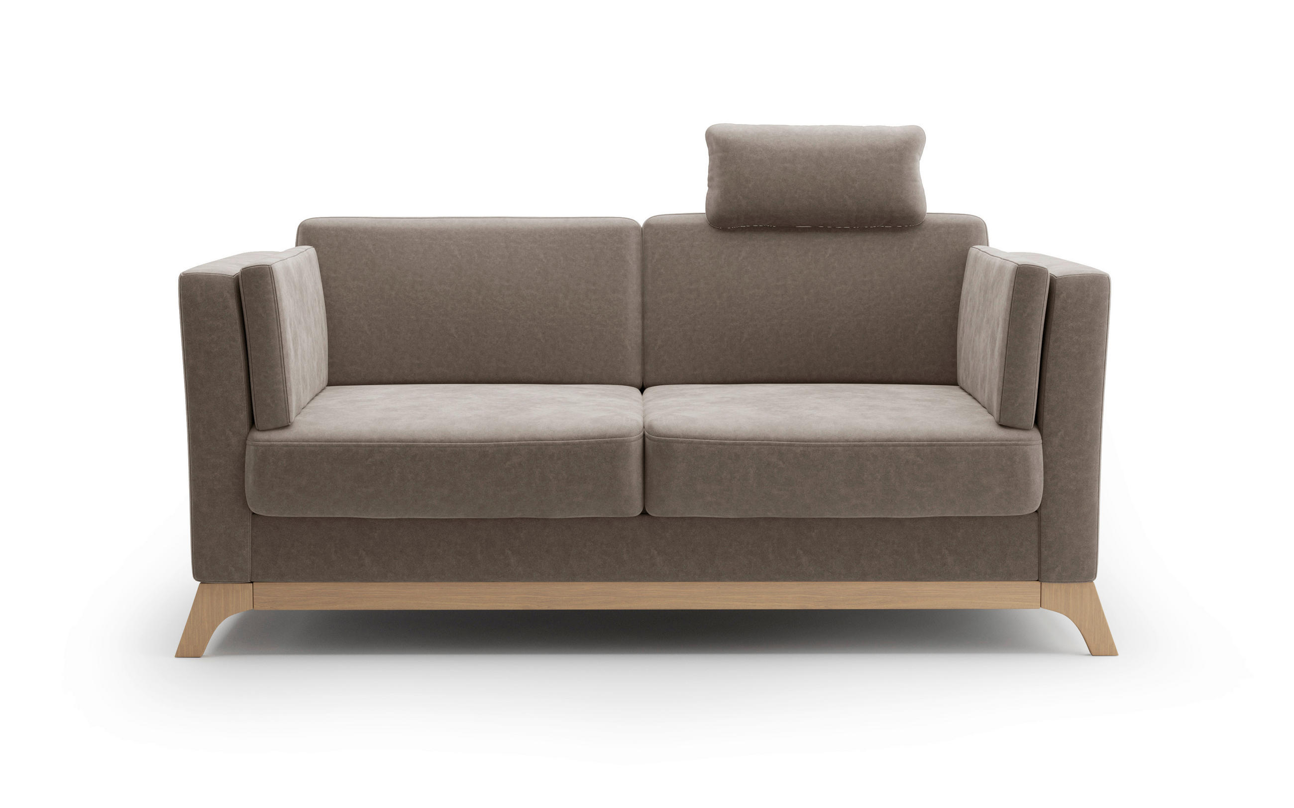 2,5-SITZER in Mikrofaser Braun  - Eichefarben/Braun, KONVENTIONELL, Holz/Textil (183/84/93cm) - Sit & More