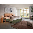 POLSTERBETT Matratze, Lattenrost, Bettkasten Buchefarben, Olivgrün 200/200 cm  - Buchefarben/Weiß, Design, Holz/Textil (200/200cm) - Valnatura