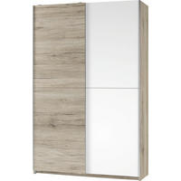 MEHRZWECKSCHRANK 125/196/38 cm  in Weiß, Eichefarben  - Eichefarben/Alufarben, Basics, Holzwerkstoff/Kunststoff (125/196/38cm) - Carryhome
