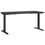 SCHREIBTISCH 160/80/72-118 cm  in Graphitfarben, Schwarz  - Graphitfarben/Schwarz, MODERN, Holzwerkstoff/Metall (160/80/72-118cm) - Novel