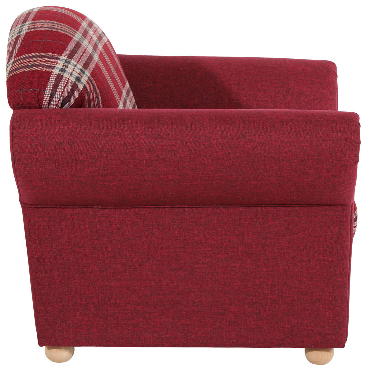 SESSEL in Flachgewebe Rot  - Buchefarben/Rot, Design, Holz/Textil (96/85/81cm) - Max Winzer