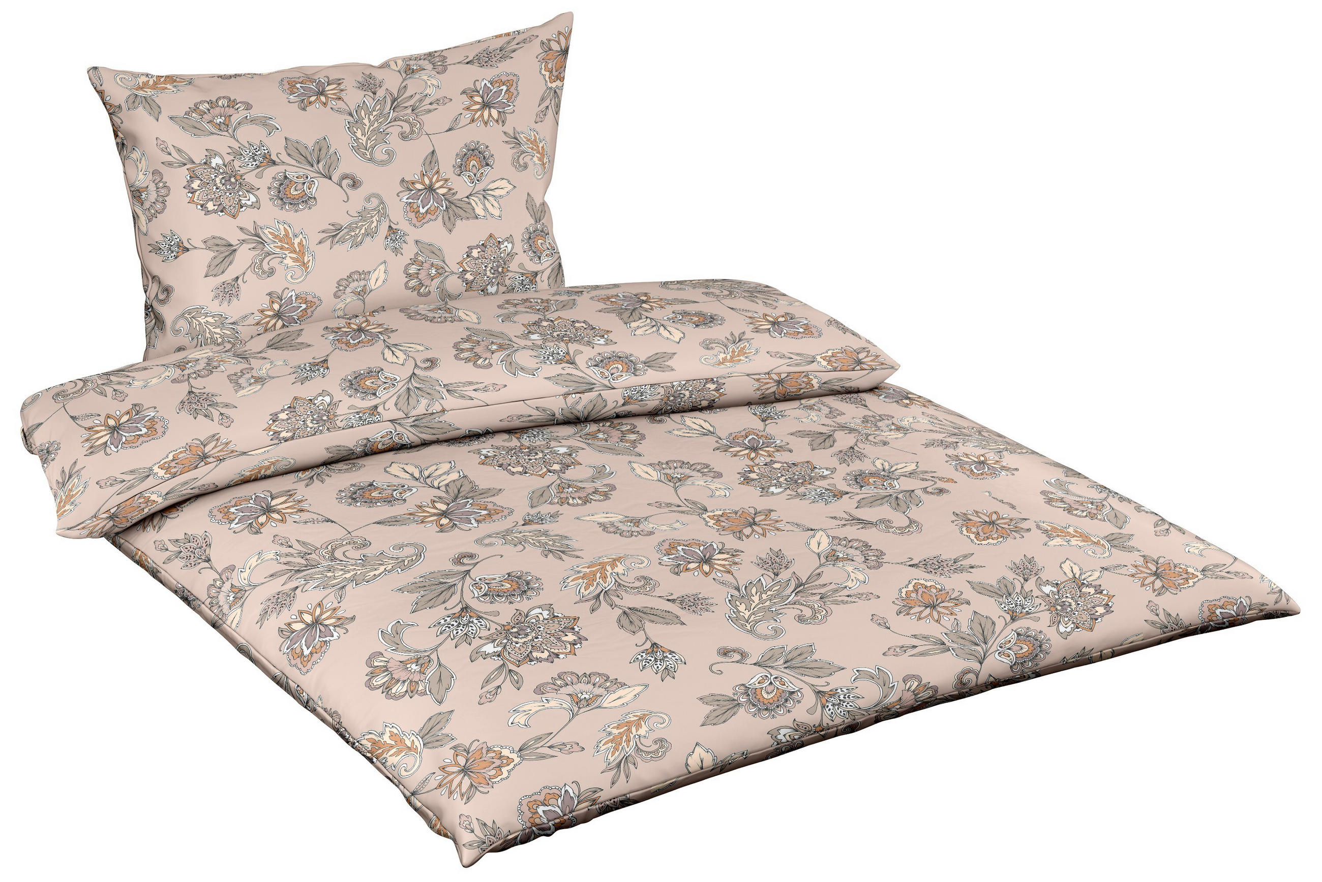 POSTELJINA 140/200 cm  MODERN GARDEN B  - sivo-smeđa/ružičasto zlatna, Konvencionalno, tekstil (140/200cm) - Fleuresse