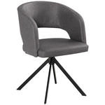 ARMLEHNSTUHL  Stoffauswahl, Sitzfläche 360° drehbar, inklusive Armlehnen, automatische Rückholfunktion Samt  - Schwarz/Grau, KONVENTIONELL, Textil/Metall (56/84/59cm) - Moderano