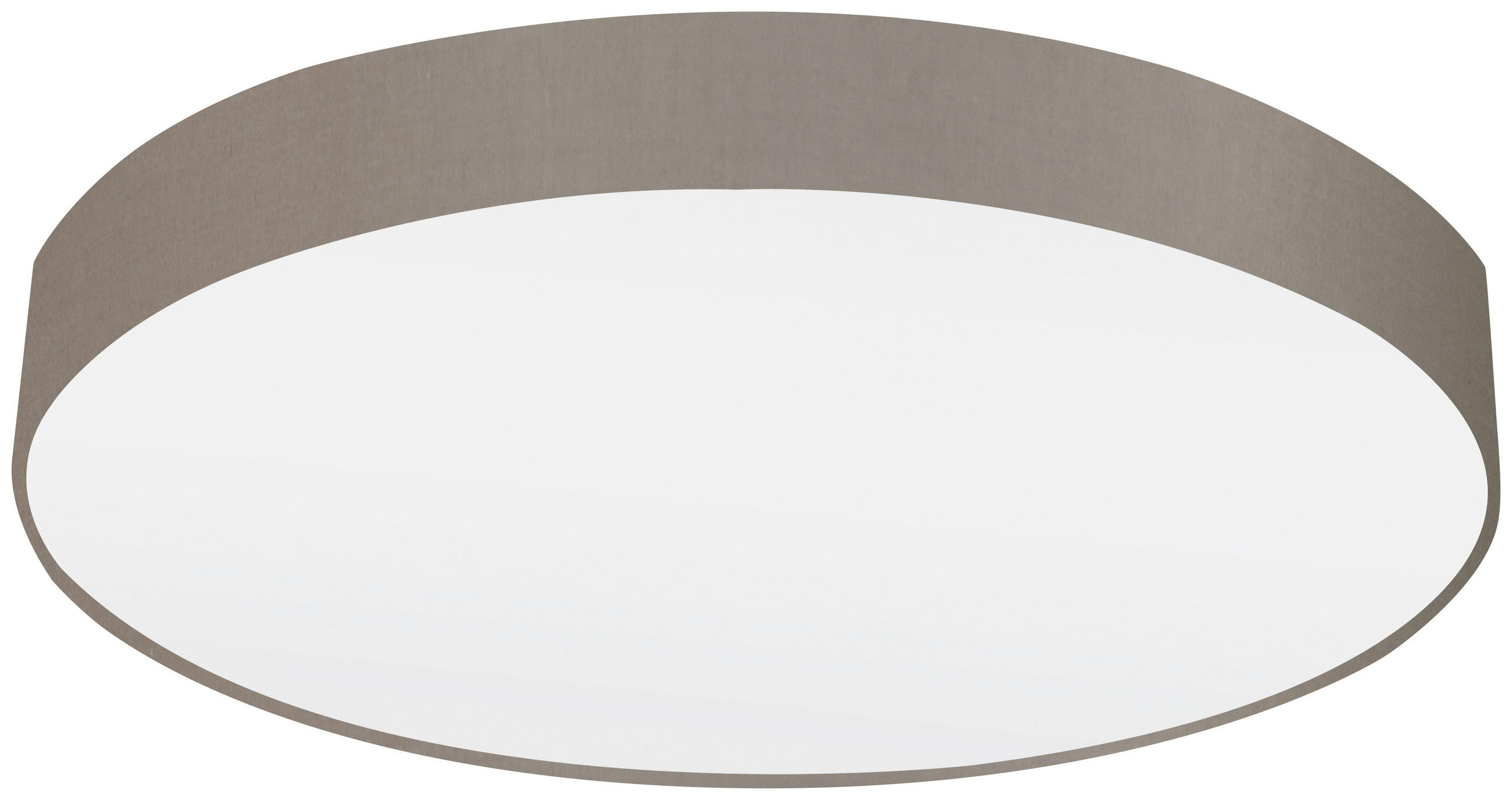 DECKENLEUCHTE  76/15 cm    - Taupe/Weiß, Design, Textil/Metall (76/15cm)