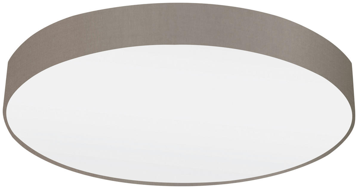 DECKENLEUCHTE  76/15 cm    - Taupe/Weiß, Design, Textil/Metall (76/15cm)