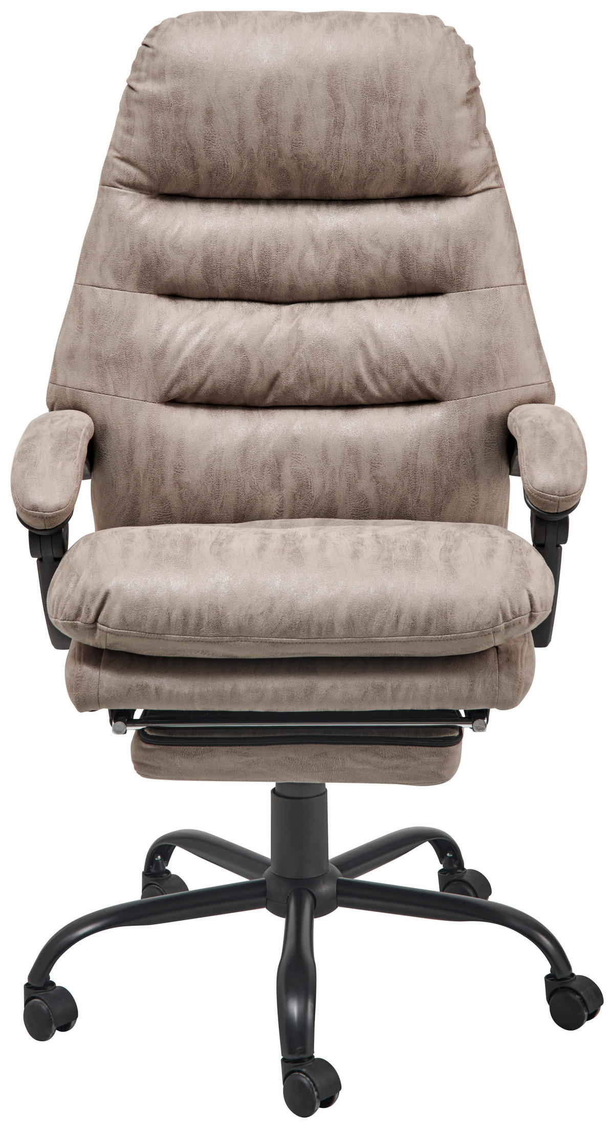 CHEFSESSEL  in Mikrofaser Grau, Schwarz  - Schwarz/Grau, Lifestyle, Kunststoff/Textil (66/126-134/59cm) - MID.YOU