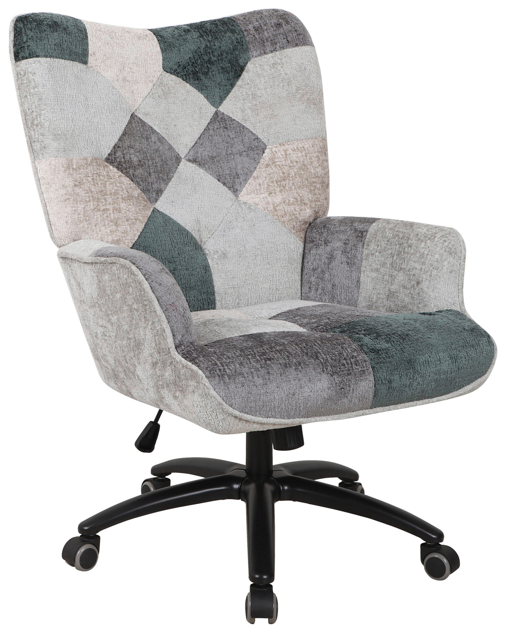 SNURRSTOL  i chenille brun, grå, svart, beige  - beige/brun, Lifestyle, metall/textil (69/99-106/79cm) - home24