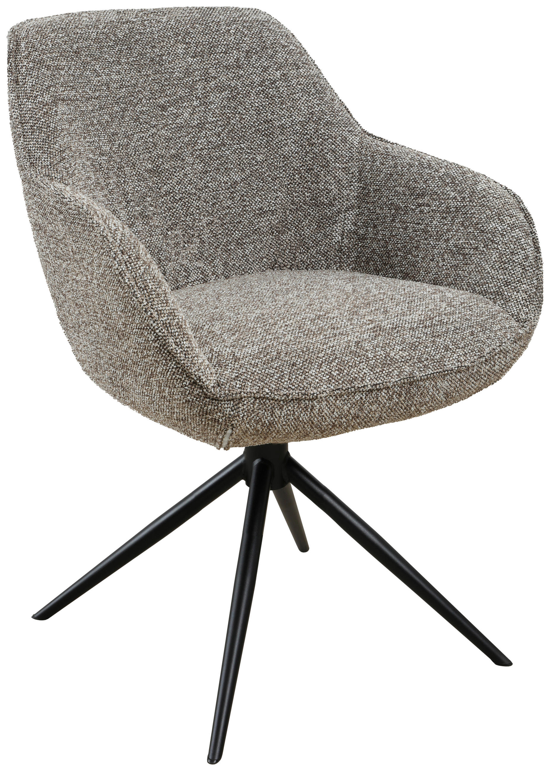 ARMLEHNSTUHL  in Eisen Leinenoptik  - Schwarz/Braun, Design, Textil/Metall (64/84/61cm) - Novel