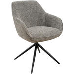 ARMLEHNSTUHL  in Eisen Leinenoptik  - Schwarz/Braun, Design, Textil/Metall (61/82/65cm) - Novel