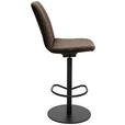 BARHOCKER Flachgewebe Dunkelbraun Stahl Sitzfläche 360° drehbar, Lederauswahl, Stoffauswahl  - Dunkelbraun/Schwarz, Design, Textil/Metall (59/115,5-126/39cm) - Johann Jakob