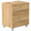 WASCHBECKENUNTERSCHRANK 55/63/41,6 cm  - Eichefarben/Silberfarben, MODERN, Holzwerkstoff/Metall (55/63/41,6cm) - MID.YOU