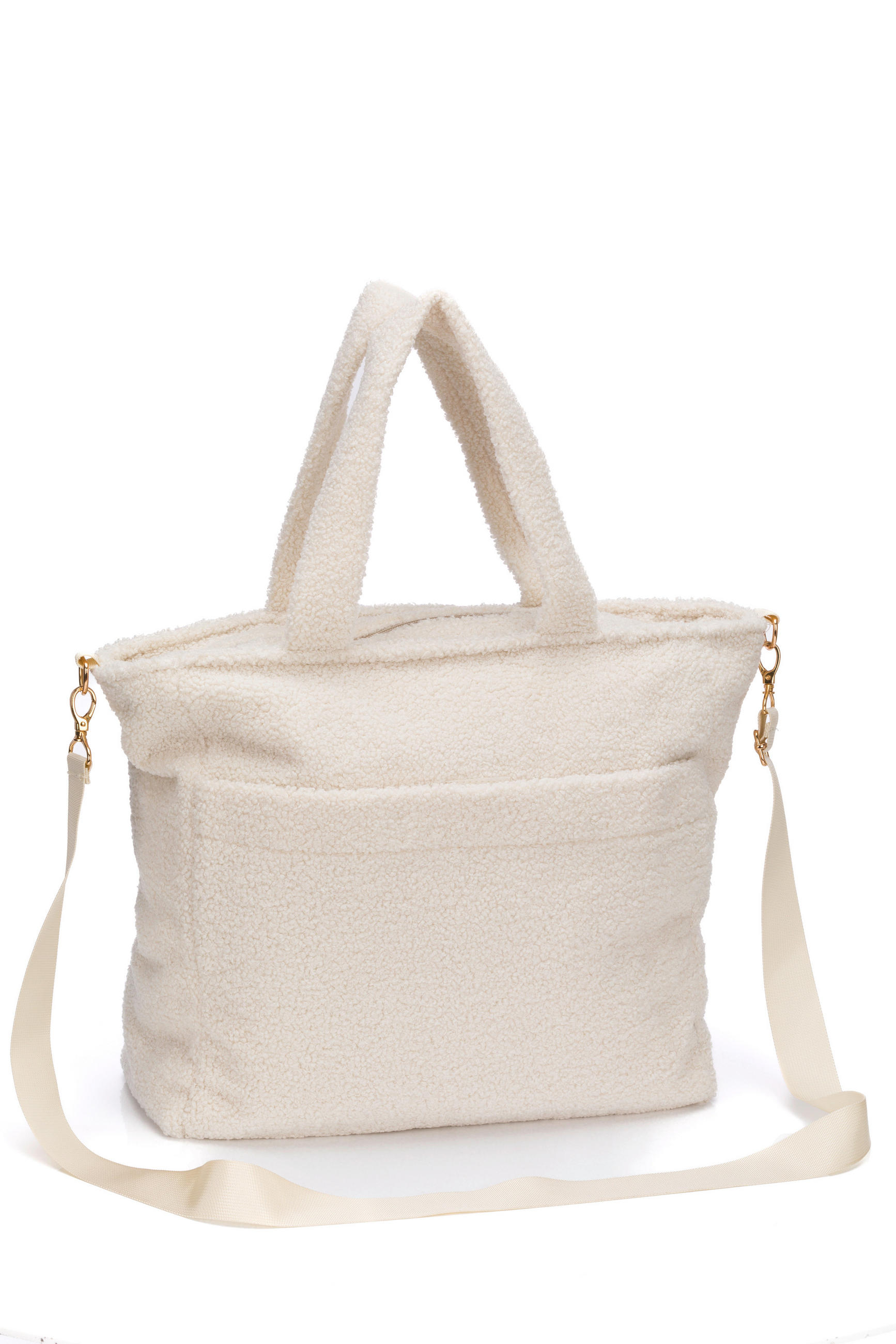 WICKELTASCHE Flauschi/Teddy  - Beige, Trend, Textil (39/36/15cm) - Jimmylee