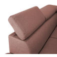 ECKSOFA inkl. Funktionen Hellrot Webstoff  - Hellrot/Silberfarben, Design, Textil/Metall (226/257cm) - Xora