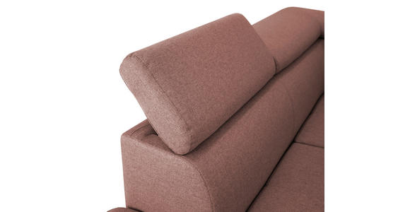 ECKSOFA inkl. Funktionen Hellrot Webstoff - Hellrot/Silberfarben, Design, Textil/Metall (226/257cm) - Xora