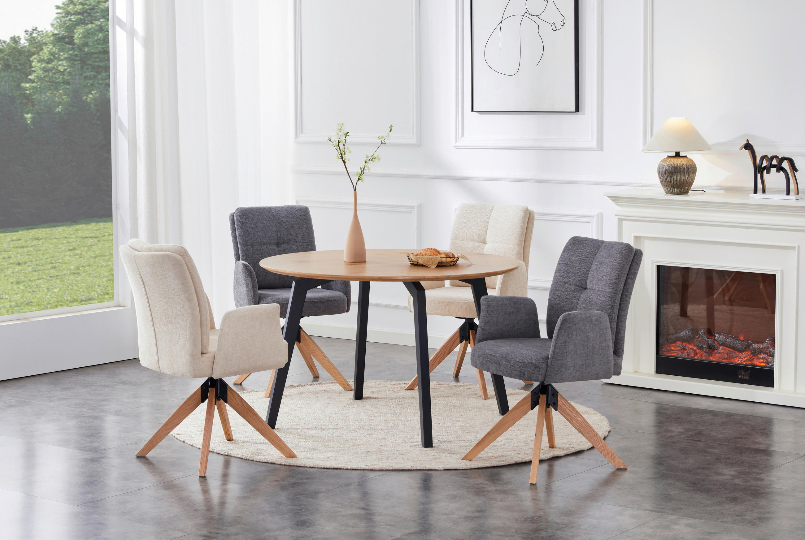 ARMLEHNSTUHL in Holz, Metall, Textil Beige  - Beige/Naturfarben, KONVENTIONELL, Holz/Textil (60/94/66cm) - Livetastic