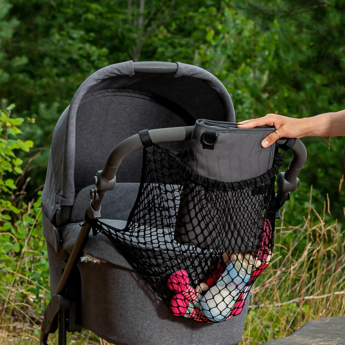 KINDERWAGEN-TRANSPORTTASCHE  - Schwarz, Basics, Kunststoff (3/10/17cm) - Reer