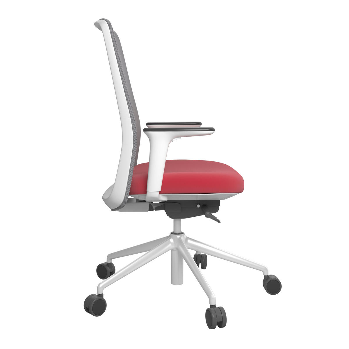 DREHSTUHL Grau, Rot, Weiß  - Rot/Weiß, MODERN, Kunststoff/Textil (70/103-115/70cm)