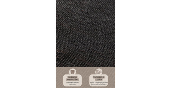 JUTETEPPICH 80/150 cm Bouclé  - Schwarz, Basics, Textil (80/150cm) - Linea Natura