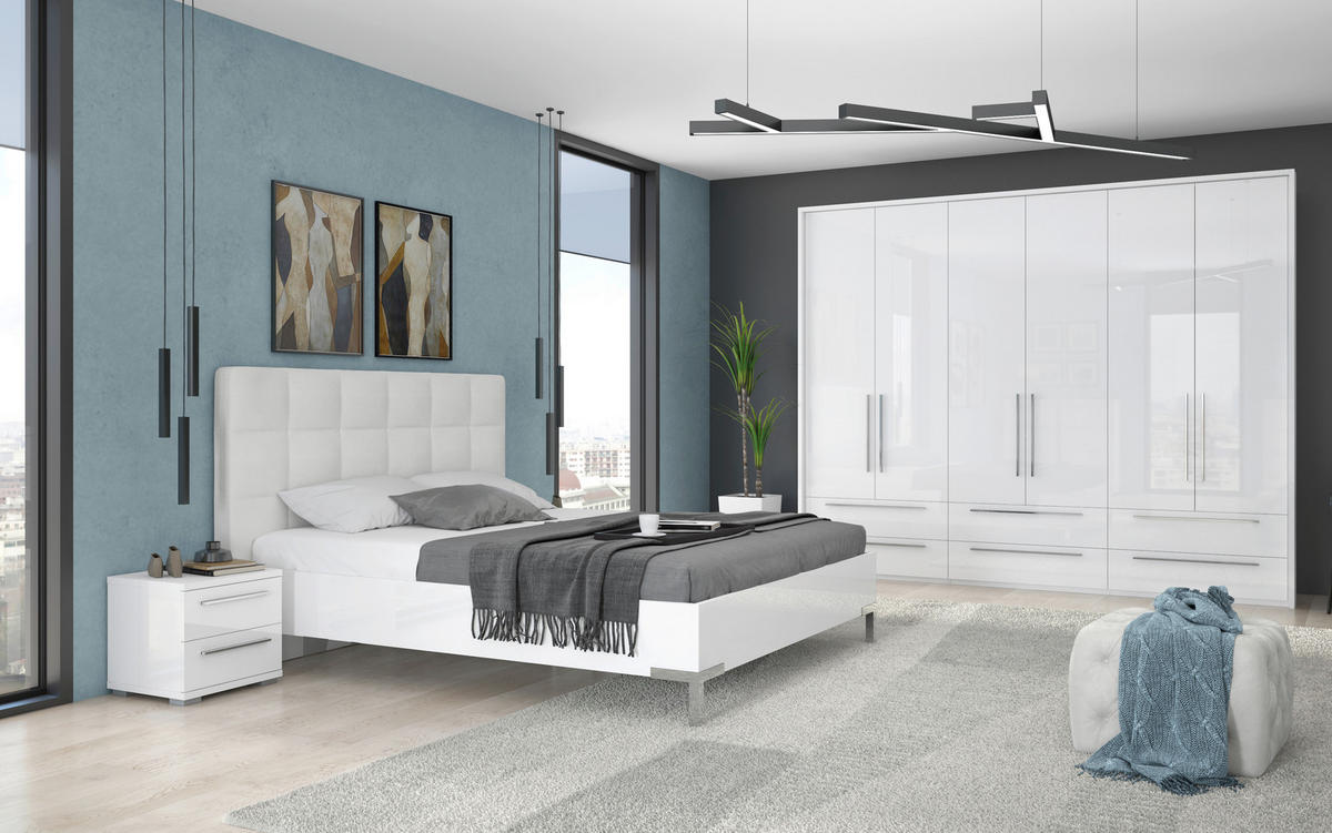 ORMAR SA KLASIČNIM VRATIMA bela, bela visoki sjaj  277/226/60 cm  - bela visoki sjaj/bela, Dizajnerski, pločasti materijal/plastika (277/226/60cm)