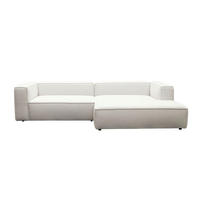 ECKSOFA Weiß Chenille Rücken echt  - Schwarz/Weiß, MODERN, Kunststoff/Textil (296/185cm) - Hom`in