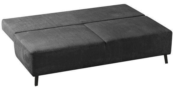 SCHLAFSOFA  in Cord Grau  - Schwarz/Grau, MODERN, Textil/Metall (197/92/88cm) - Venda