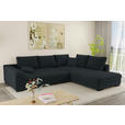 ECKSOFA Anthrazit Cord  - Anthrazit/Schwarz, KONVENTIONELL, Holz/Textil (298/202cm) - Carryhome