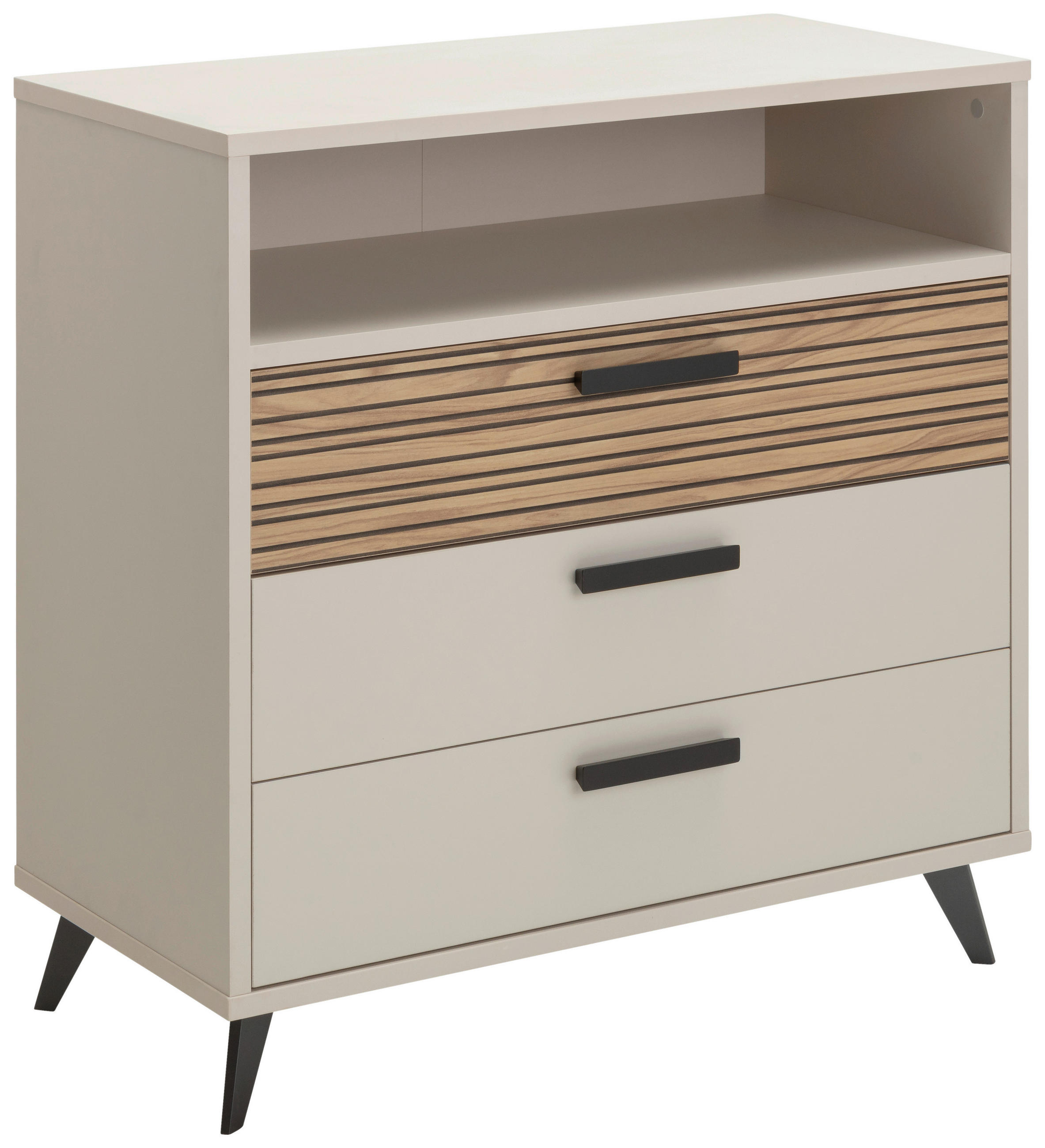 KOMMODE 92/95/45 cm 3 Schublade(n)  - Kaschmir/Anthrazit, Konventionell, Holzwerkstoff/Kunststoff (92/95/45cm) - Xora