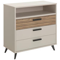 KOMMODE 92/95/45 cm 3 Schublade(n)  - Kaschmir/Anthrazit, Konventionell, Holzwerkstoff/Kunststoff (92/95/45cm) - Xora