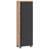 MIDISCHRANK 40/130/35 cm  - Eiche Wotan/Silberfarben, Modern, Holzwerkstoff/Kunststoff (40/130/35cm) - Held